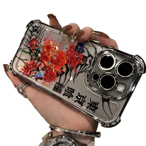 New Japanese design phone case of the anime Tokyo Ghoul trend, compatible with models for iPhone 17 Air 16 Promax 15 Plus 14 13 12 11 & Samsung Galaxy S26 Ultra S25 Plus S24 S23 FE S22, with a soft transparent back for drop protection.HM173, Accessories,