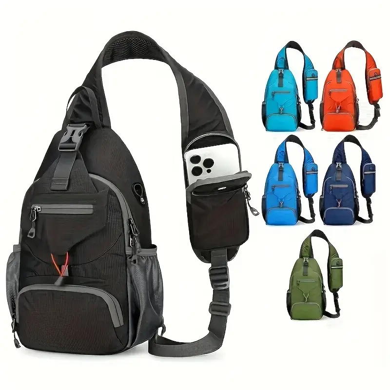 Outdoor Travel Chest Bag Multifunctional Crossbody Large Capacity Waterproof Sports Shoulder Bag Portable for Travel Multi Colored
