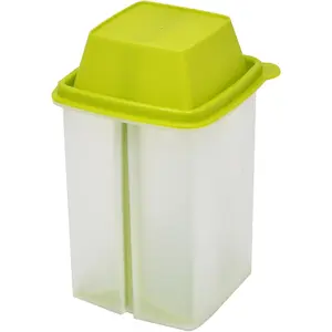 Pickle Container with Strainer -  Jalapeno Container for Mess-Free Storage of Condiment  - Pickle Holder with Easy to Open Lid Design (Green)