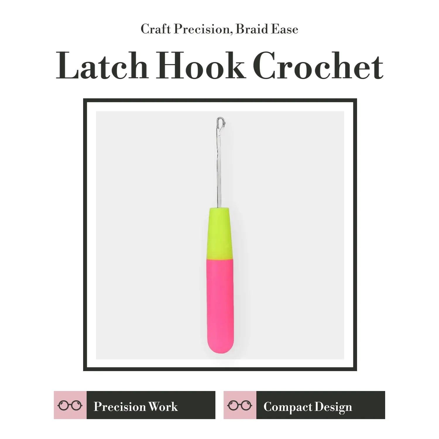 Datanala Latch Hook Tool - Precision Crochet Needle with Precise Tip for Micro Braids, Hair Extensions, Wigs Accessories