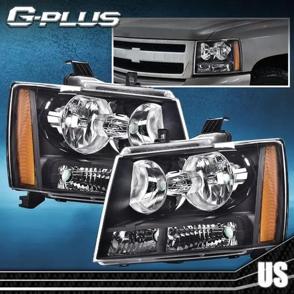G-PLUS Headlights for 2007-2014 Chevy Suburban Tahoe Avalanche 2x Headlights Headlamp Assembly