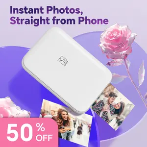HPRT MT53 Mini Photo Printer, 2x3" Self-Adhesive Instant Color Photos, Wireless Bluetooth Sticker Printer for iPhone & Android, Valentine's Day Gift