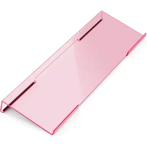 Ergonomic Computer Keyboard Stand for Desktop (Clear Pink), Keyboard Tilted Elevated Rack Key Board Holder Riser Stand for Office Home Desk Work