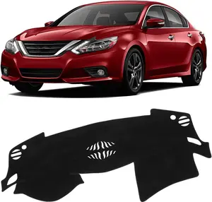 KUST Car Dash Cover Mat for Nissan Altima 2007-2025 Left Hand Driving Polyester Non-Slip Center Console Dash Cover Interior Accessories for Nissan Altima Sunshade No Glare Black