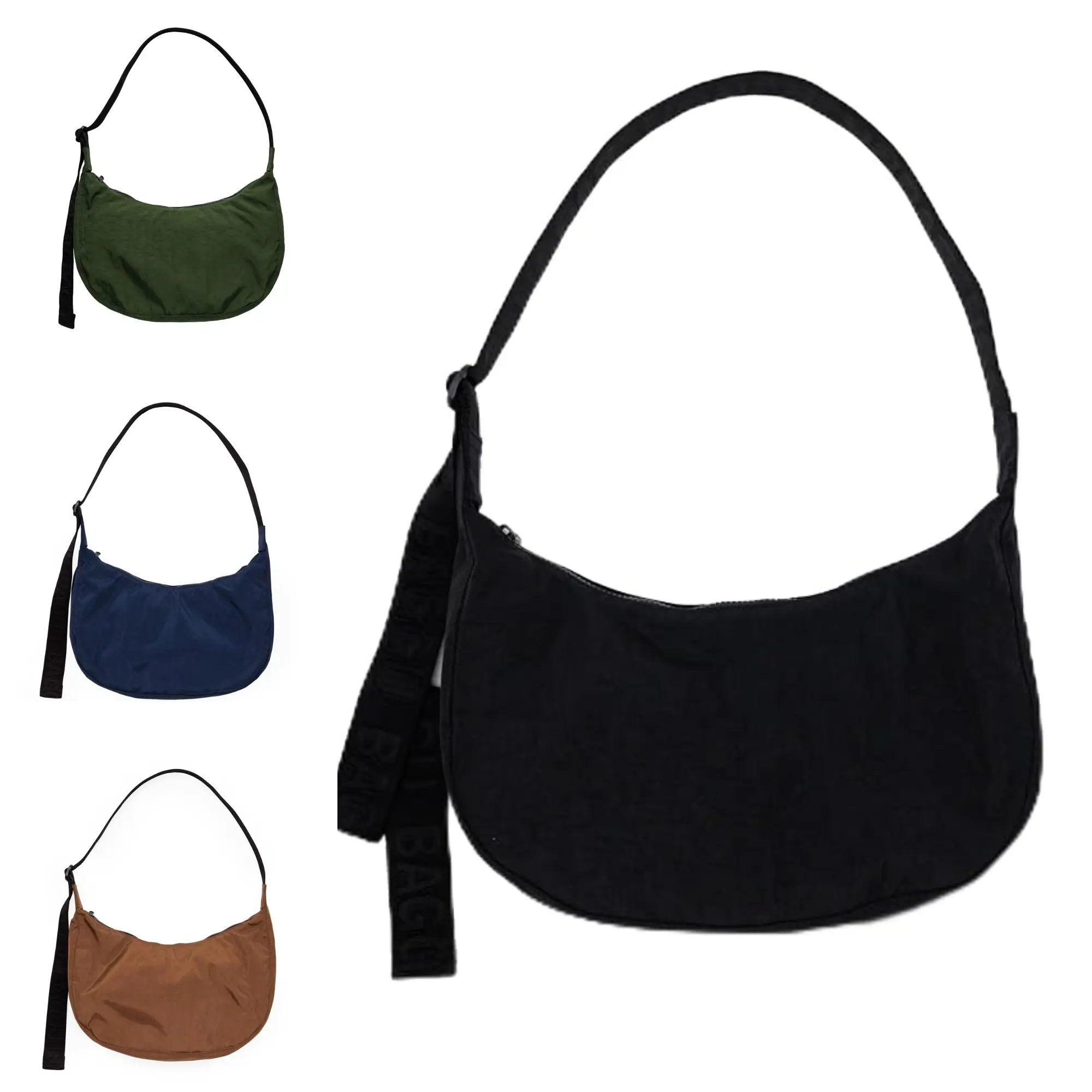 Medium Nylon Crescent Bag - Black 47''