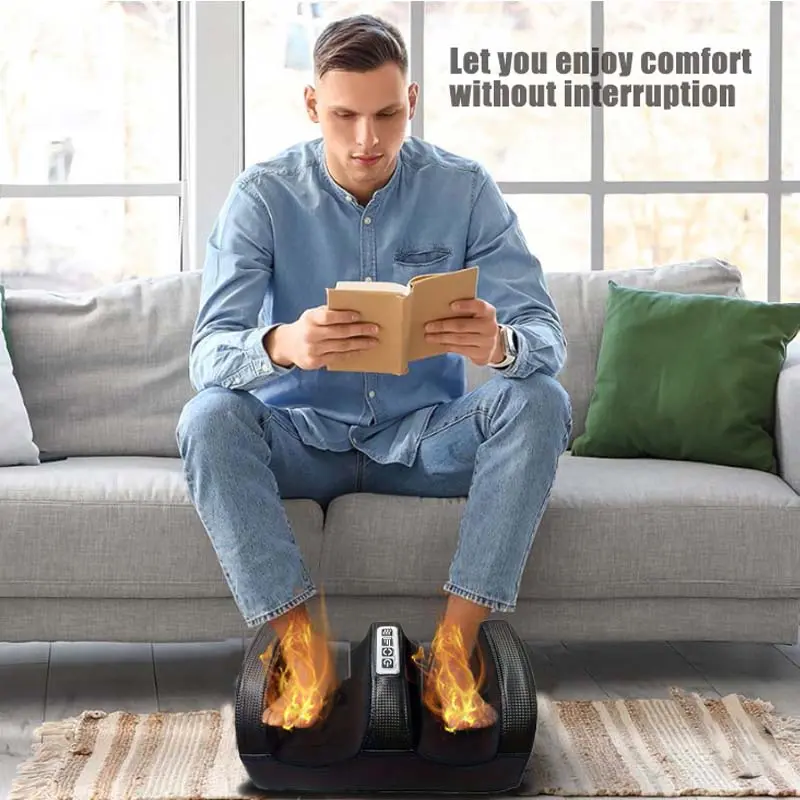 Foot massager, relaxation foot massager with heating—Father’s Day gift, electric foot massager with kneading and heating functions to reduce fatigue, an ideal gift for feet, legs, and hands