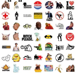 105pcs Funny Stickers for Adults, Prank Meme (Dirty) Large Sticker Pack for Bumper, Light Switch, Water Bottles, Hard Hats, Computers, Vinyl Waterproof Decals