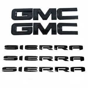 GMC Emblem Kit for 2019-2026 Sierra Grille & Tailgate Badge Replacement Gloss Black 3-Pack 5-Pack 2.9" x 1" 17.13"