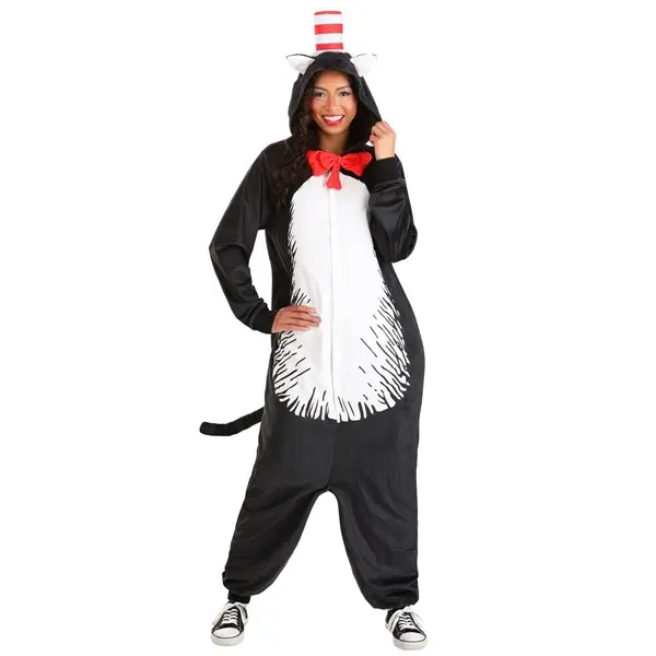 Adult Dr. Seuss Cat in the Hat Costume Onesie