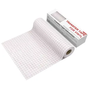 Clear Vinyl Transfer Paper Tape Roll-12 x 50 FT w/Alignment Grid Application Tape for Silhouette Cameo, Adhesive Vinyl for Decals, Signs, Windows, Stickers