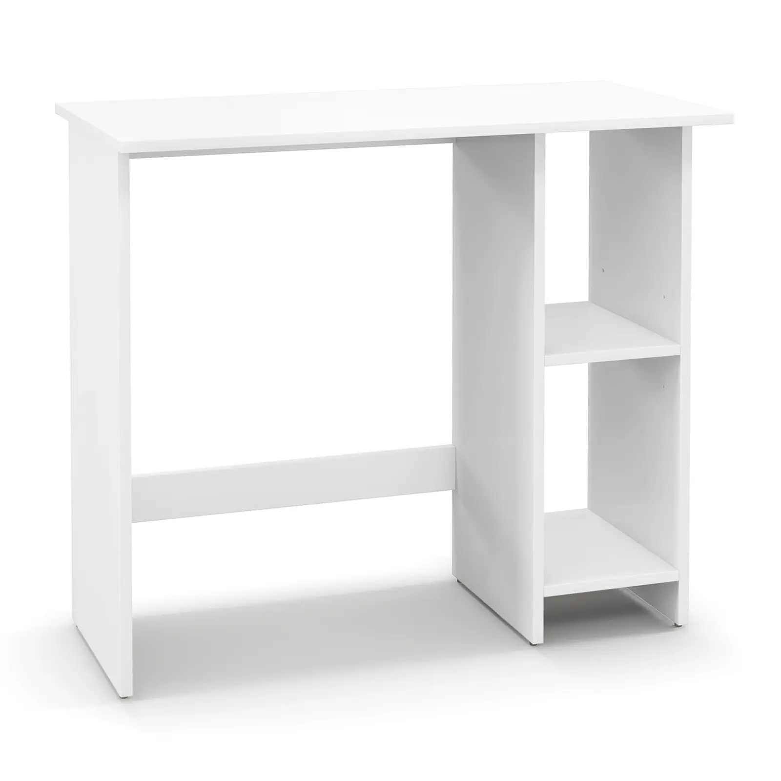 COSTWAY - Small Computer Desk with Storage and Adjustable Shelf-White