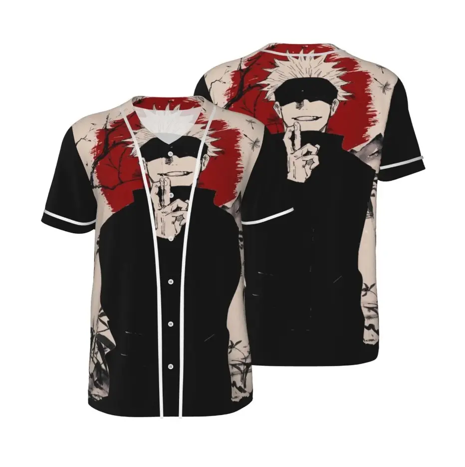 Personalized Jujutsu Kaisen Gojo Baseball Jerseys, Baseball Jersey Shirt, Outdoor Sports, Sport Shirt, Dynamic And Comfortable