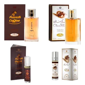 (4pc Combo Bundle Pack) 50ml Choco Musk + French Coffee + 6ml Choco Musk + French Coffee - Perfume Spray by Al-Rehab
