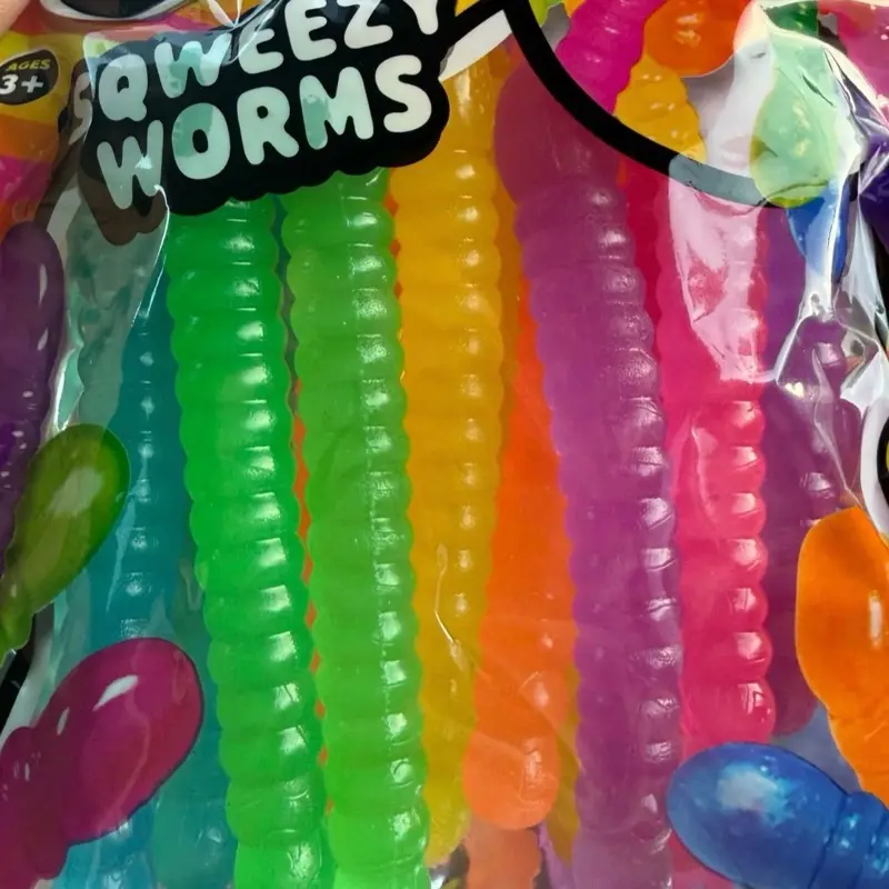 Squeezy worms squishy stress relief toy