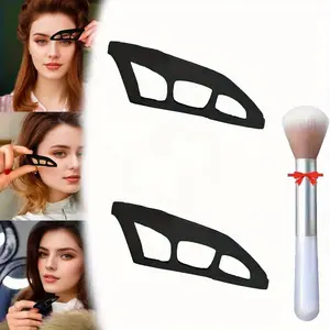 Silicone Eyeshadow Brush Set, 3pcs/set Easy Using Eye Makeup Auxiliary Tool, Eyeshadow Template, Eye Makeup Tool, Makeup Tool for Beginners, Cosmetic, Blending Brush, Cosmetics Makeup Tools