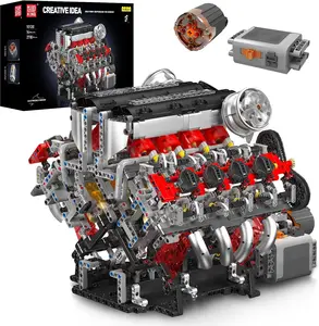 Mould King Creative Idea Apocalyptic Mould King Engine Model - Detailed Building Set for Creative Play - V8 Engine Kit - 2718 Pieces - Safe ABS Materials - Ideal Gift for Boys 14+