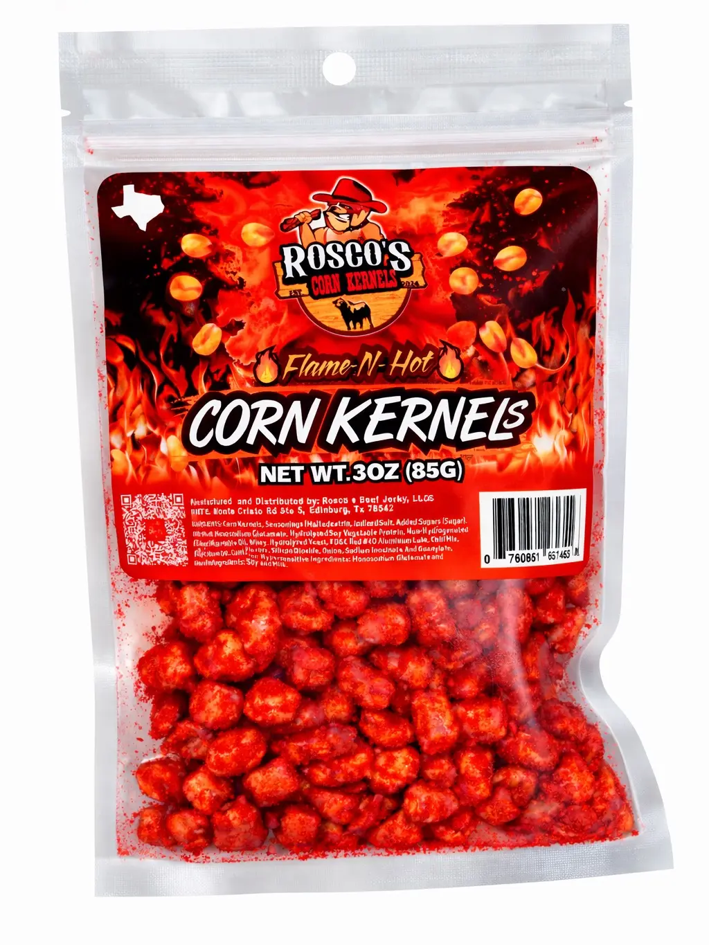 Rosco's FLAME-N-HOT Corn Kernels Rosco's FLAME-N-HOT Corn Kernels