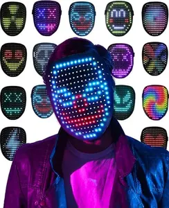 Led Mask with Gesture Sensing,Light up mask for Kids/Men/Women LED Halloween Mask for Costume Cosplay Party