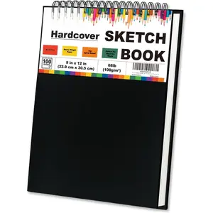 9" x 12" Sketch Book, Top Spiral Sketchbook, 100 Sheets Sketch Pad, (68 lb/100 GSM) Drawing Paper Pad, Drawing Notebook for , Artist Sketchbook for Drawing, Illustration, Classroom  Haves.