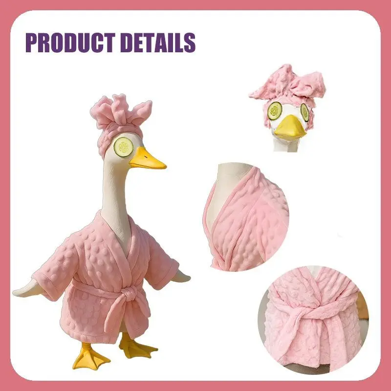 Double-Sided Velvet Lawn Goose Bathrobe Set, No Power Needed, Fits 17/23 Inch Porch Geese, Fall/winter Festive Decorative Outdoor Decor, Garden Decoration