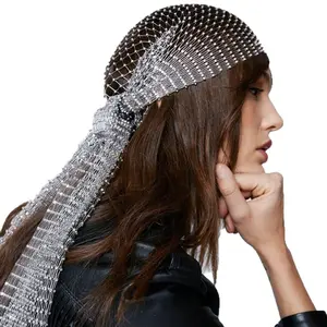 Rhinestone Mesh Headpiece| Full Face Balaclava & Tassel Headscarf Set|A unique, eye-catching gift for fashion lovers, dancers, or anyone who loves statement accessories.