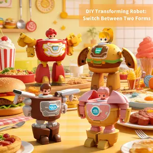 Transforming Food Mech Robot! Burger Fries Coke Ice Cream Toy | Fun Easter Gift for Kids, Perfect Easter Basket Stuffer