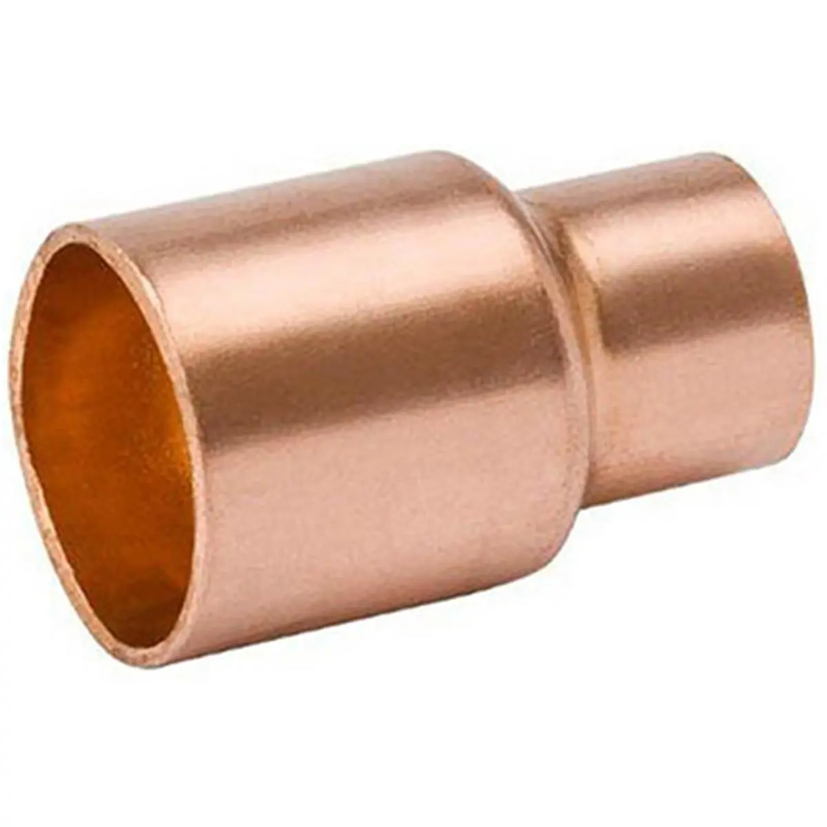 Mueller Industries W-61073 Copper Reducing Coupling with Stop, 2 in. x 1.5 in. Pipe Fitting for Water Supply Lines, Water Sports, 2 X 1.5 In., Copper X Copper
