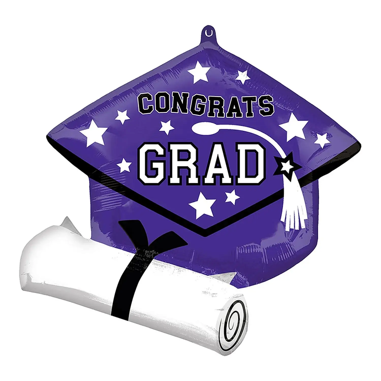 25-Inch Purple, Customized Congrats Grad Diploma & Cap Mylar Balloon, 25 Inches Graduation Decoration for Balloon Decor, No Warning Applicable