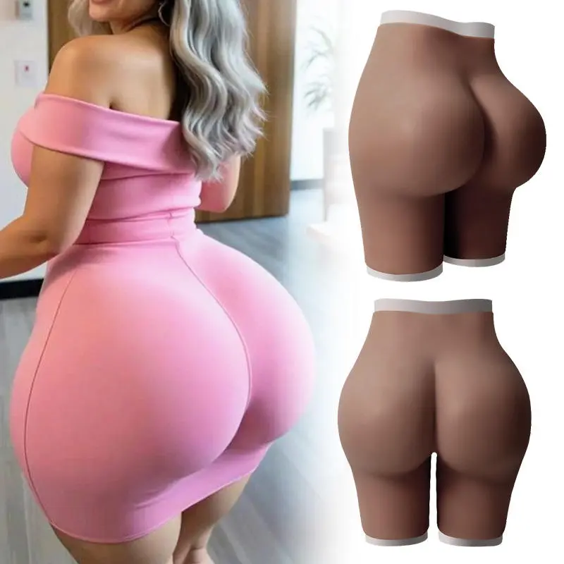 Women's High-Elastic Thick Silicone Seamless Butt Lifter Padded Underwear, Invisible Sports Shorts with 0.8cm to 2.6cm Padding, Female, Booty, All Seasons, 0.8Cm Thickness