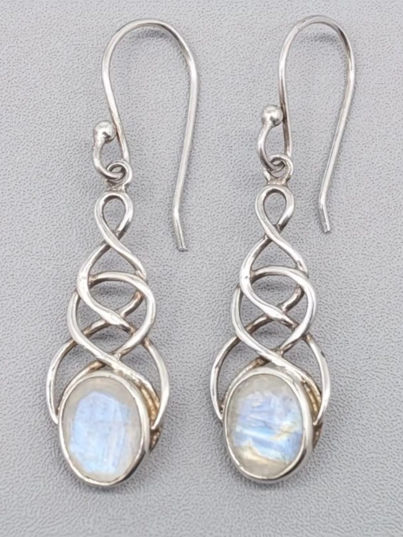 [Vintage Moonstone Earrings] Vintage Moonstone Silvery Elegant Stylish Jewelry Earrings | Women's Bohemian Style Minimalist Earrings