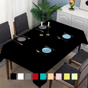 1pc 2D exquisite solid-color pattern printed tablecloth for long rectangular dining table, tablecloth for festival party decoration, suitable for indoor and outdoor, kitchen, dining room and living room.