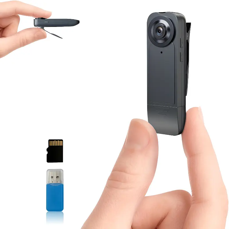 Mini 1080P Wearable Body Video Camera - Action Cam, Compact Hidden Pocket Video Camcorder, 1000mAh USB-Rechargeable, 6HR Battery Life, Night Vision, Bluetooth, for Cycling, Security, Video Camcorders