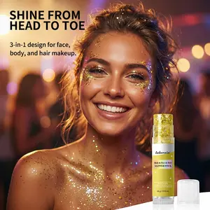 Sparkle Glitter Stick for Face & Body, Shimmer Highlighter Glowy Makeup Shimmering Eye Highlighter Gel Texture Glides Smoothly, Long-Lasting Multi-Use on Eyes, Lips, Hair & Skin, Perfect for Parties Makeup
