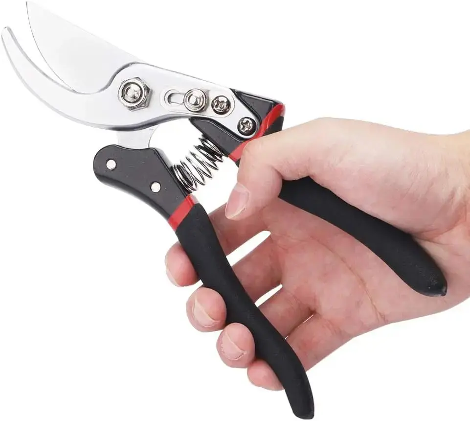 Heavy Duty Black Pruning Shears Professional Gardening Hand Tools Sharp Labor Saving Garden Shears Multifunctional Trimming Scissors For Flower Fruit Tree Shrub Plant Branch Pruning Home Outdoor Garden Daily Use