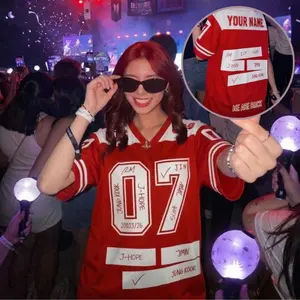Bangtan Concert 2026 Inspired Mesh Jersey, Arirang World Tour Boxy Football Shirt for Army Fans, Bulletproof Member Name & Number Crop Top Idea Outfit