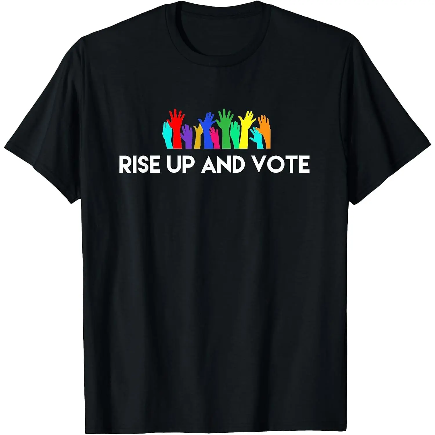 Rise Up and Vote T-shirt T-Shirt Womens Cotton Short Sleeve Summer Casual Graphic Crew Neck Tee Black