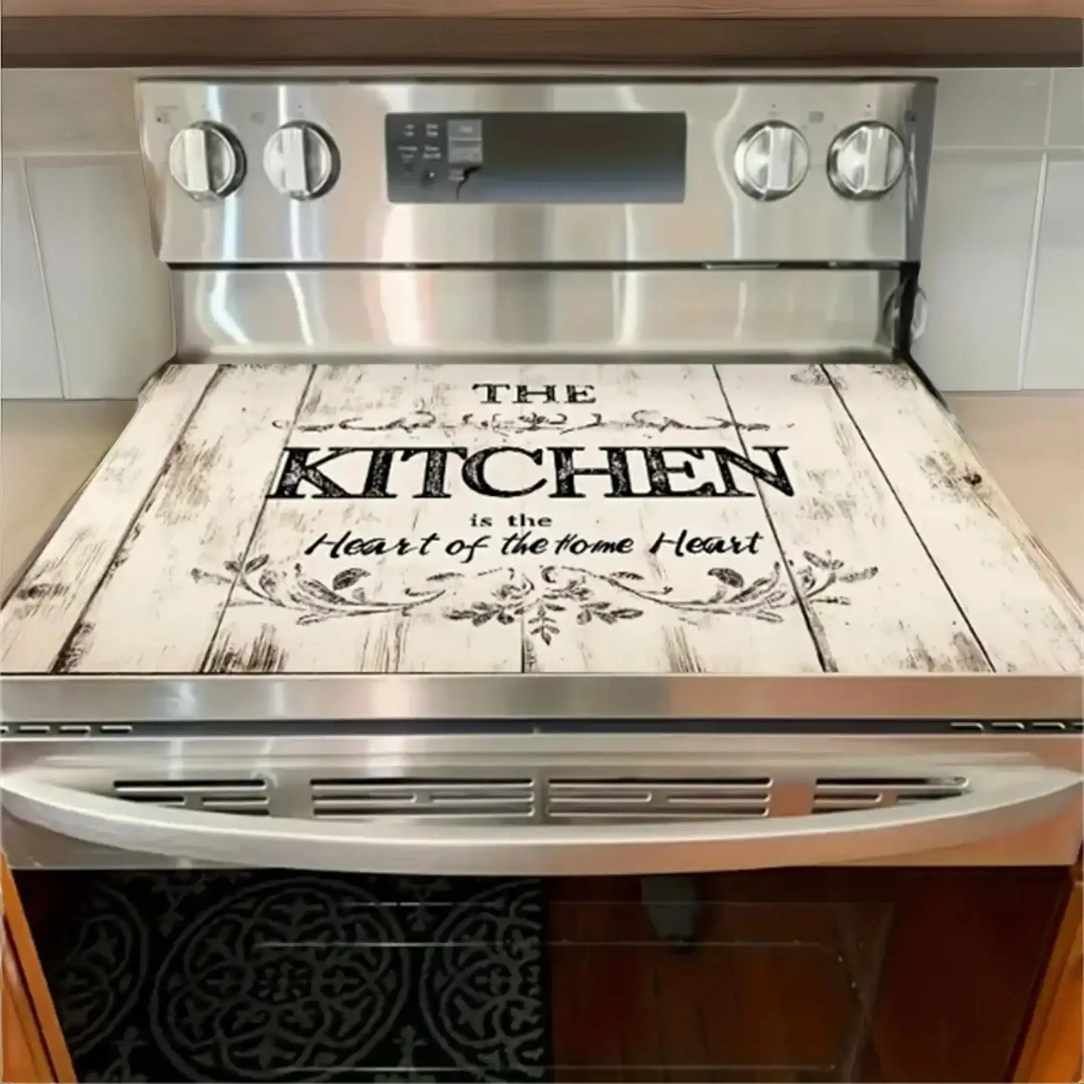 Grain Pattern Kitchen Stove Plate Guard, 1 Count Kitchen Stove Top Protector, Multipurpose Cooktop Cover for Flat Top Oven, Air Fryer Accessories, Hou