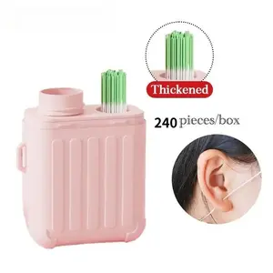 Ear Piercing Cleaning Kit, Prevents Blockages & Odors, Includes 240 Ear Care Strings & 15ML Solution, Essential Jewelry Maintenance Tool