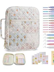 Bible Cover Case for Women Large Bible Coverwith Durable Handle Quilted Fabric Carrying Case forGirls Study Supplies Accessories Christian Giftsfor Women