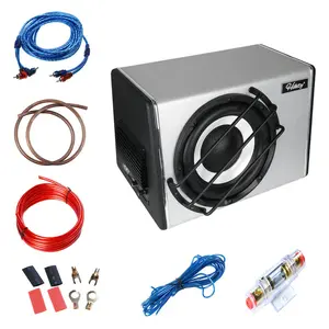 RIMOODY Compact Active Car Audio Subwoofer - 3800W Rated Power with Amplifier & Cable Set, Heavy Bass, Hi-Fi Stereo Sound, Car Stereo Upgrade Easy-Install Accessory
