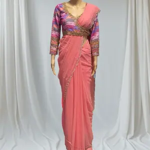 Original dhaka blouse with boutique work Long Sleeve Womenswear choubandi style crop top