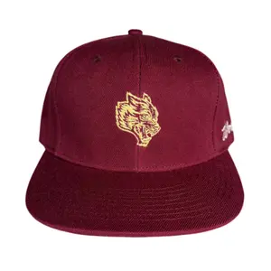 Darcsport Wolf Head Fitted Hat Maroon