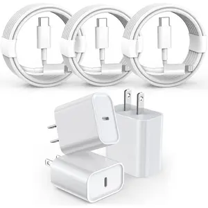 SANPRIO 3 Pack Fast Charging USB C Block with 6 Ft Type C Cable for iPhone 14 Pro Max/Plus/13 Pro/12/12Pro/11 Pro Max/XS Max Lightning Durable Smartphones Cellphones Electronic