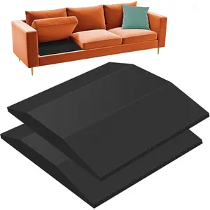 22"X 22" Couch Cushion, High-Density Foam, Sofa Seat Cushion, Sagging Repair, Black, Set of 2