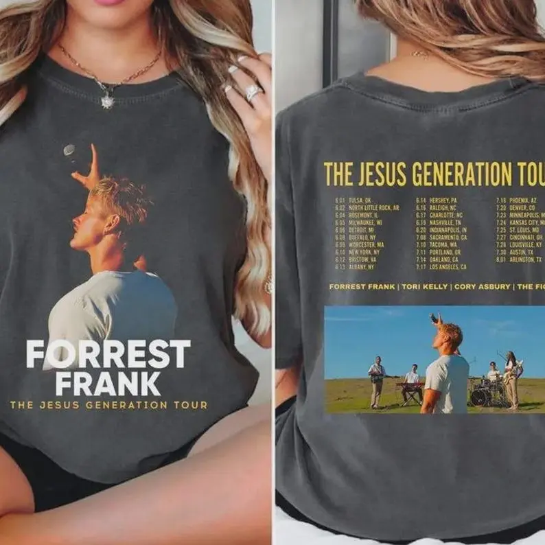 2 Sided Forrest Frank The Jesus Generation Tour T-Shirt, Vintage Band Tee, Music Concert Apparel