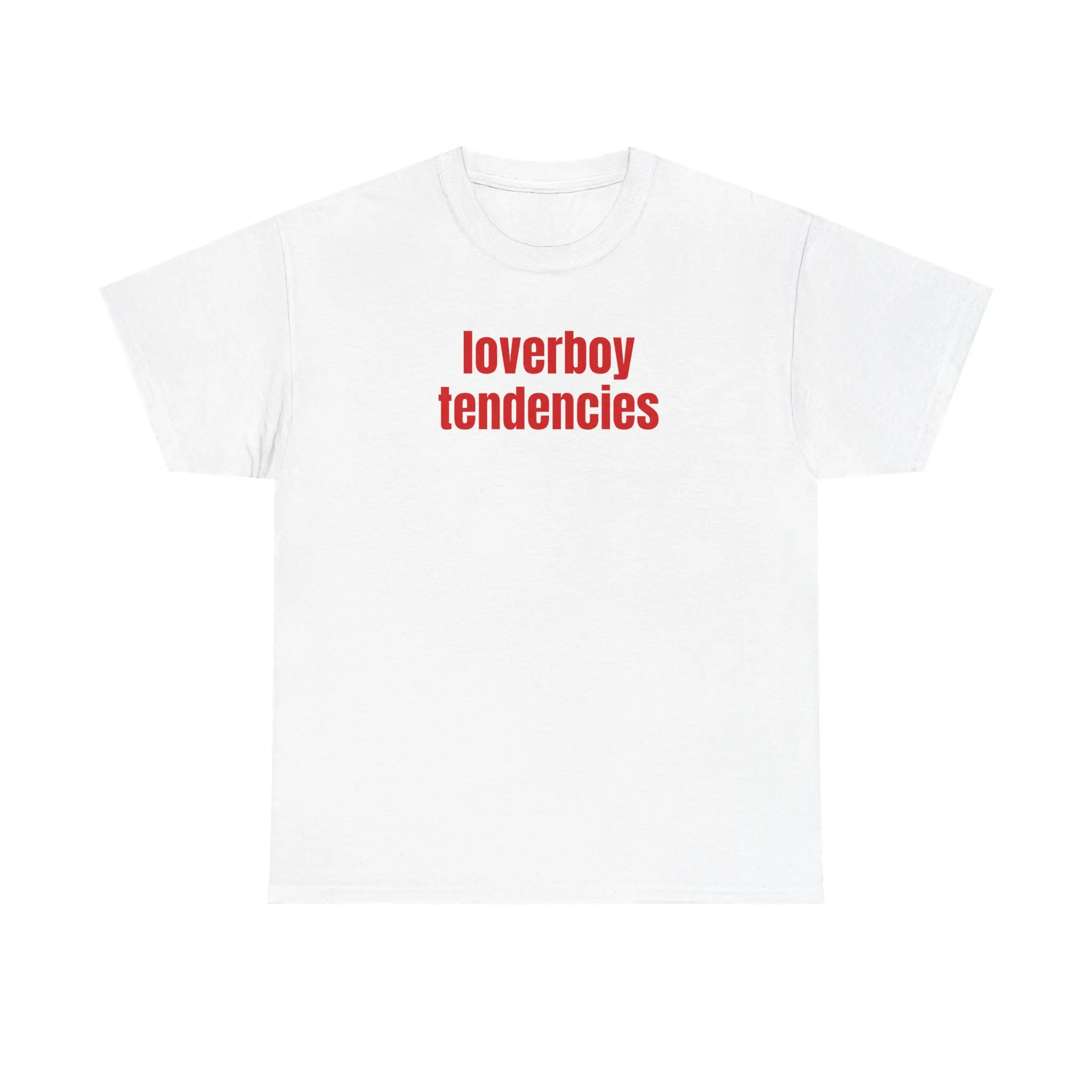 Soft Menswear Graphic T-Shirt, Men's Casual Loose Fit Round Neck Shortsleeve with Loverboy Tendencies Print, Tshirt, All Seasons, Cotton Blend