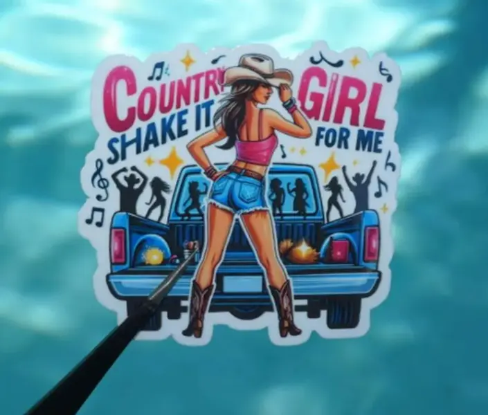Country Girl Shake It Sticker – Luke Bryan Line Dance Inspired Waterproof Sticker, Cowgirl Aesthetic, Western Country Concert Gift, Handmade Vinyl Decal for Bachelorette, Gen Z Line Dancer, Country Music Lover