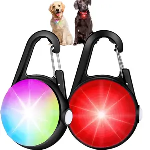 2 Pack Dog Collar Light 4 Modes Clip On Glow in the Dark LED Pet Collar Charm Rechargeable for Night Walking Camping Running Cycling Hiking Black