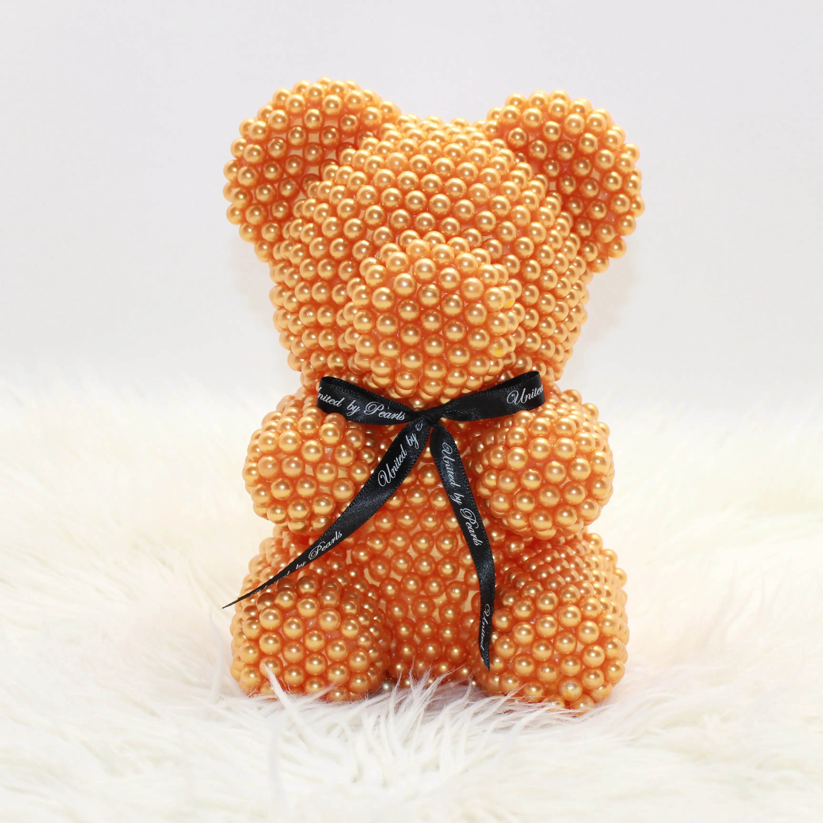 United by Pearls Bear Made with Pearls Collection Unique Pearl Crafted Teddy Bear for Elegant Accessories