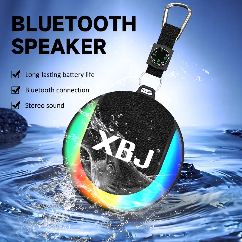XBJ Bluetooth Speaker, HD Sound Quality, Portable Wireless, IPX7 Waterproof, TWS Pairing, BT5.3, Suitable for Home/Party/Outdoor/Beach, Christmas Gift, Adult Gift (Black)
